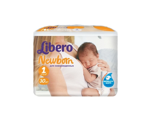Подгузники Libero Newborn 1 (2-5 кг) 30 шт.