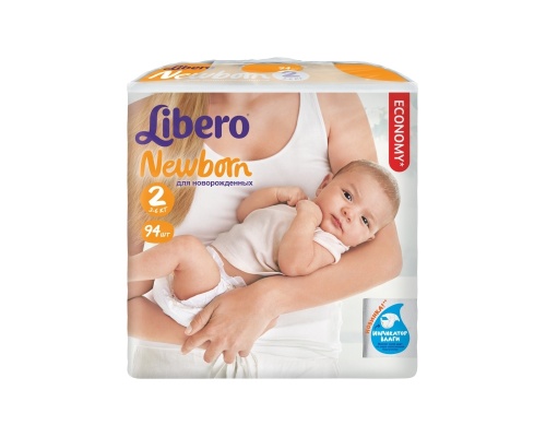 Подгузники Libero Newborn 2 (3-6 кг) 94 шт.