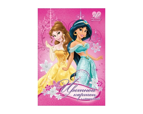 Цветной картон Disney Princess 10 цветов