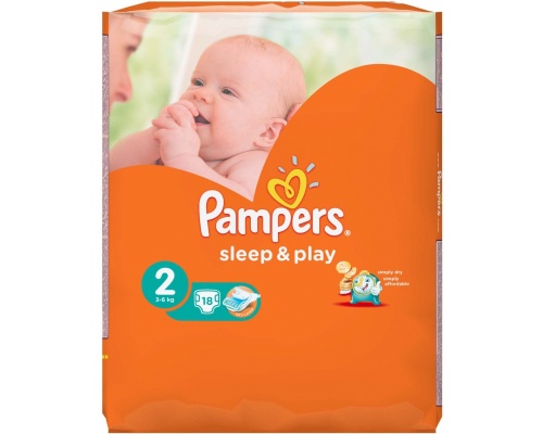 Подгузники Pampers Sleep&Play 2 (3-6 кг) 18 шт.